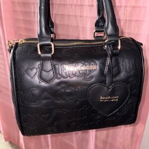 Juicy Couture Black Satchel with Heart Charm